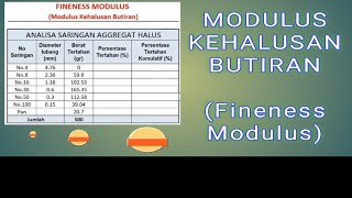 Modulus Kehalusan Butiran Fineness Modulus [upl. by Hpesoy445]