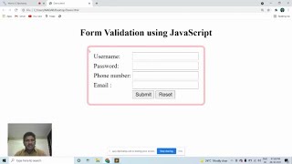 HTML FORM VALIDATION USING JAVASCRIPT  REGISTRATION FORM VALIDATION USING JAVASCRIPT [upl. by Allina550]