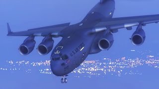 GTA 5  Landing GIANT C17 Globemaster ON THE AIRCRAFT CARRIER GTA 5 PC Mods Funny Moment [upl. by Etnovad]