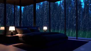 Thunder storm w Rain Sounds Covers the Narrow Room Ambience  Black Window PART 324 [upl. by Deane]