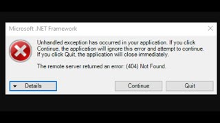 Fix Microsoft NET Framework Error Unhandled Exception Has Occurred In Your Application Windows PC [upl. by Akehs]