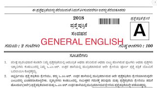 KPSC group ‘C’ GENERAL ENGLISH question paper 2018 accounts assistant communication paper [upl. by Ennalorac]