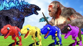 Brachiosaurus vs Brontosaurus x Godzilla Dinosaur TRex Rescue Animal From Monster Dog Jurassic [upl. by Undry]