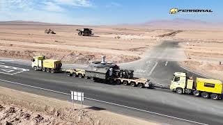 Segunda Pala 4800 XPC transportada por Ferrovial a Minera Escondida [upl. by Landry]