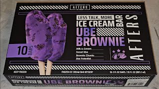 Costco Item Review Afters Handcrafted Less Talk More Ice Cream Bars Ube Brownie Bar Taste Test [upl. by Ljoka]