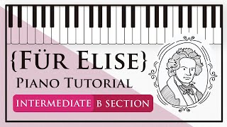 How to Play Für Elise by Beethoven B Section  Piano Tutorial  Intermediate Level [upl. by Eirojram]