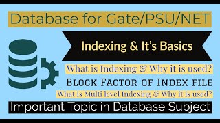 60 Indexing Basics  What is Indexing  Why Indexing is used  Database for GATE NET amp PSU [upl. by Pavior]