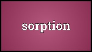 Sorption Meaning [upl. by Inilahs]