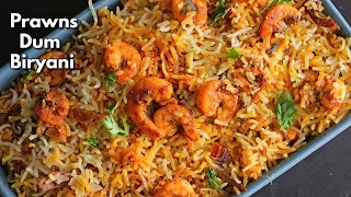 How to make Prawns Dum Biryani at home in Telugu  Easy Dum Biryani recipe  VismaiFood [upl. by Ydisahc436]