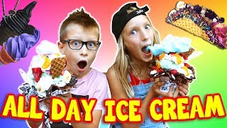 ALL DAY literally Ice Cream Challenge [upl. by Avera]