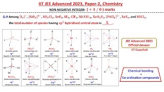 Q9 Among I3 SiO44− SO2Cl2 XeF2 SF4 ClF3 NiCO4 XeO2F2 PtCl42− XeF4 and SOCl2 the [upl. by Pisano]