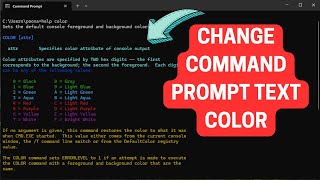 How to Quickly Change FontTEXT Color in CMD Command Prompt  Windows 11 2024 [upl. by Magdalen]