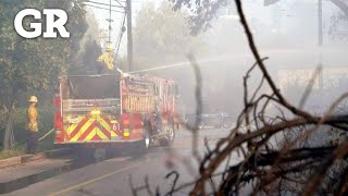 Casas carbonizadas por incendio forestal en Malibú [upl. by Anavlis]