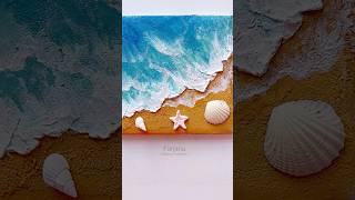 Sea beach painting with baking soda painting art shorts [upl. by Neraj]