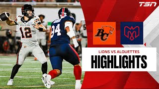 BC Lions vs Montreal Alouettes  CFL HIGHLIGHTS [upl. by Trout861]