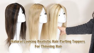 Natural Looking Realistic Hair Parting Toppers For Thinning Hair thinninghair silktoppers wigs [upl. by Isidoro605]