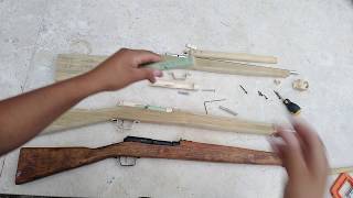 Como hacer un rifle de madera para desfile [upl. by Ellerehs]