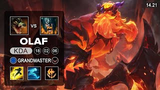 Olaf vs Renekton Top  EUW Grandmaster  Patch 1421 Season 14 [upl. by Crawford]