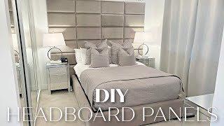 DIY HEADBOARD PANELS UK  HOW TO SAVE ££ ON THE HOTEL LOOK [upl. by Surbeck54]