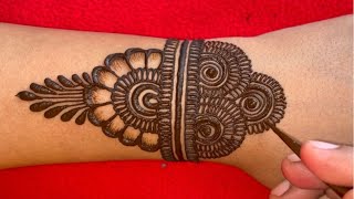 Back hand beautiful henna design  Simple and easy mehndi designs for hands [upl. by Anelram294]