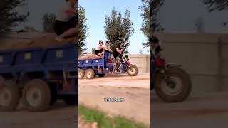 Double EXEL electric tricycle full of power drive on rural areas farmers good helper part242 [upl. by Machutte454]