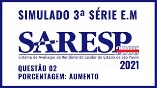 SARESP 2021  SISTEMA DE AVALIAÇÃO DE RENDIMENTO ESCOLAR DE SP  3ª SÉRIE EM  JUROS SIMPLES [upl. by Ahsoj]