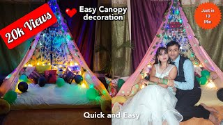 Easy Canopy Anniversary Decoration Ideas at Home with Saree  Canopy Decoration Ideas [upl. by Tri]