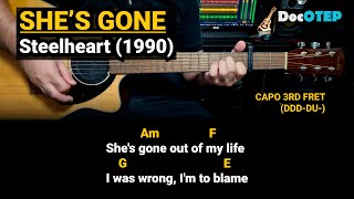 She’s Gone  Steelheart 1990 Easy Guitar Chords Tutorial with Lyrics [upl. by Ilehs]