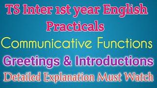 TS Inter 1st year English Practicals Communicative Functions Explanation [upl. by Coyle306]