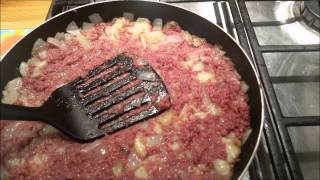 Cooking With Sez  Corned Beef Hash [upl. by Fanestil480]