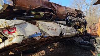 Excellent largescale scrap car processing process California used car junkyard [upl. by Alicirp]