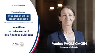 Vanina PaoliGagin  Accélérer le redressement des finances publiques [upl. by Nessaj434]