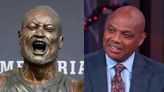 Inside the NBA reacts to Dwayne Wades Statue 🤣 [upl. by Yeleak80]