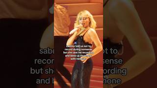 Sabrina Carpenter Reacts to Fan Recording During Nonsense 🤯 shorts sabrinacarpenter [upl. by Darlleen159]