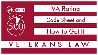 VA Disability Rating Code Sheet and How to Get It [upl. by Gothard]