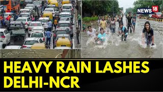 Heaviest SingleDay Downpour In Delhi Leaves People Stranded As Flooded Streets Paralyse Traffic [upl. by Adnalram]