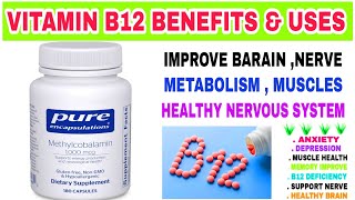 Pure encapsulation methylcobalamin b12 1000 MCG dietary supplement capsules benefits [upl. by Sonitnatsnoc]