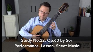 Study No22 Op60 by Fernando Sor and Lesson for Classical Guitar [upl. by Neda]