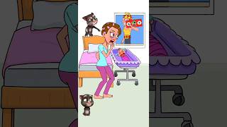 don’t play music baby sleeping 😂 my talking tom funny challenge viralshort tom trendingshorts [upl. by Boswall371]