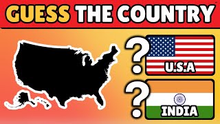 HARD LEVEL  GUESS THE COUNTRY BY ITS SHAPE quiz flag [upl. by Helas761]