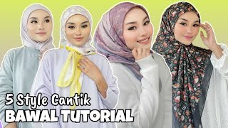 5 Tutorial Tudung Bawal Paling Senang 2024 [upl. by Rhys508]