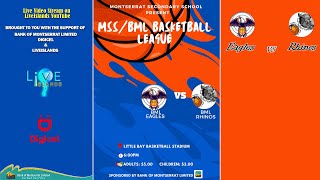 Montserrat Secondary School Basketball Tournament 2023  Game 1 Eagles vs Rhinos  Sponsored by BML [upl. by Ambrogino]