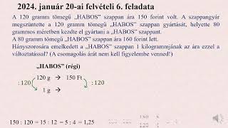 Szöveges felvételi feladatok 22 8 osztály  „HABOS szappan”  2024 január 20 6 feladat [upl. by Stiegler363]