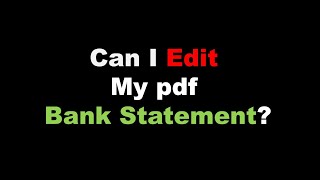 How to edit bank statement  Bank statement kaise edit kare  can i edit my pdf bank statement [upl. by Deaner]