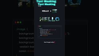 🖋️✨ Text Masking Magic with CSS3 💻🌈shorts cssanimation gridlayouts webdesign weblayout web3 [upl. by Susej668]