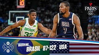 Highlights Basketball Brasil vs USA 87122  Juegos Olímpicos París 2024  Telemundo Deportes [upl. by Rubin]