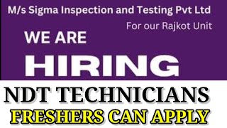 FRESHERS NDT TECHNICIANS  RAJKOT [upl. by Malloch]