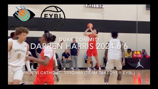 DUKE COMMIT Darren Harris 2024 66 Paul VI Catholic Virginia Team Takeover EYBL [upl. by Innoj]