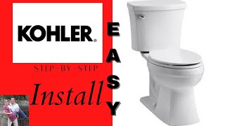 Install Kohler 2 Piece Highline Curve Toilet  EASY diy how howto [upl. by Jary]