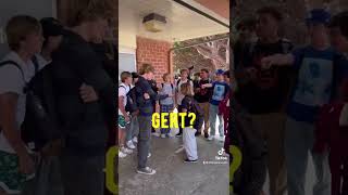 Instigating school fights 💀 shorts publicinterviews weupnext viral schoolyard schoolfights [upl. by Chevy]